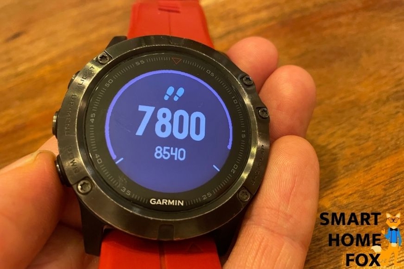 A chunky fitness watch is seen.